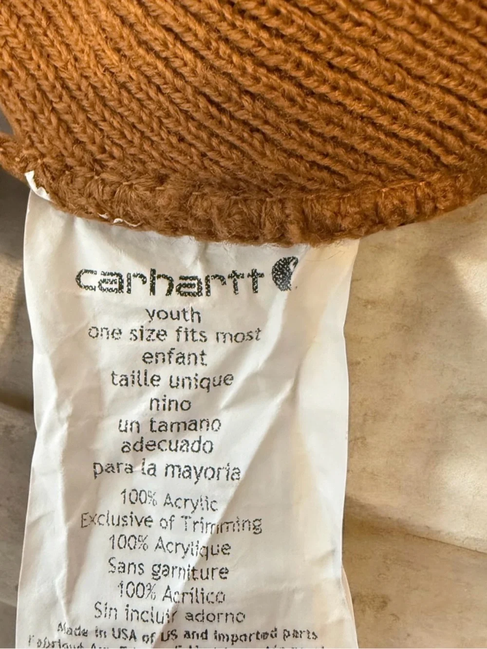 Carhartt Youth Brown Beanie Knit Hat Outdoor